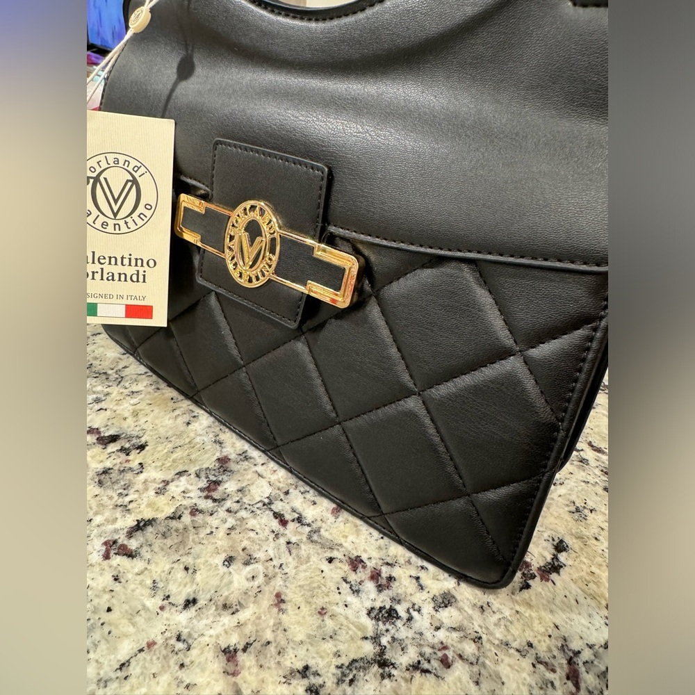 Valentino Orlandi Vegan Leather Quilted Crossbody Bag - Picture 10 of 16